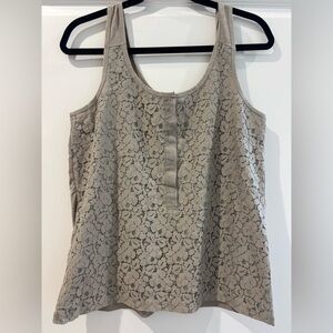 J. Crew Taupe Lace Camisole Tank